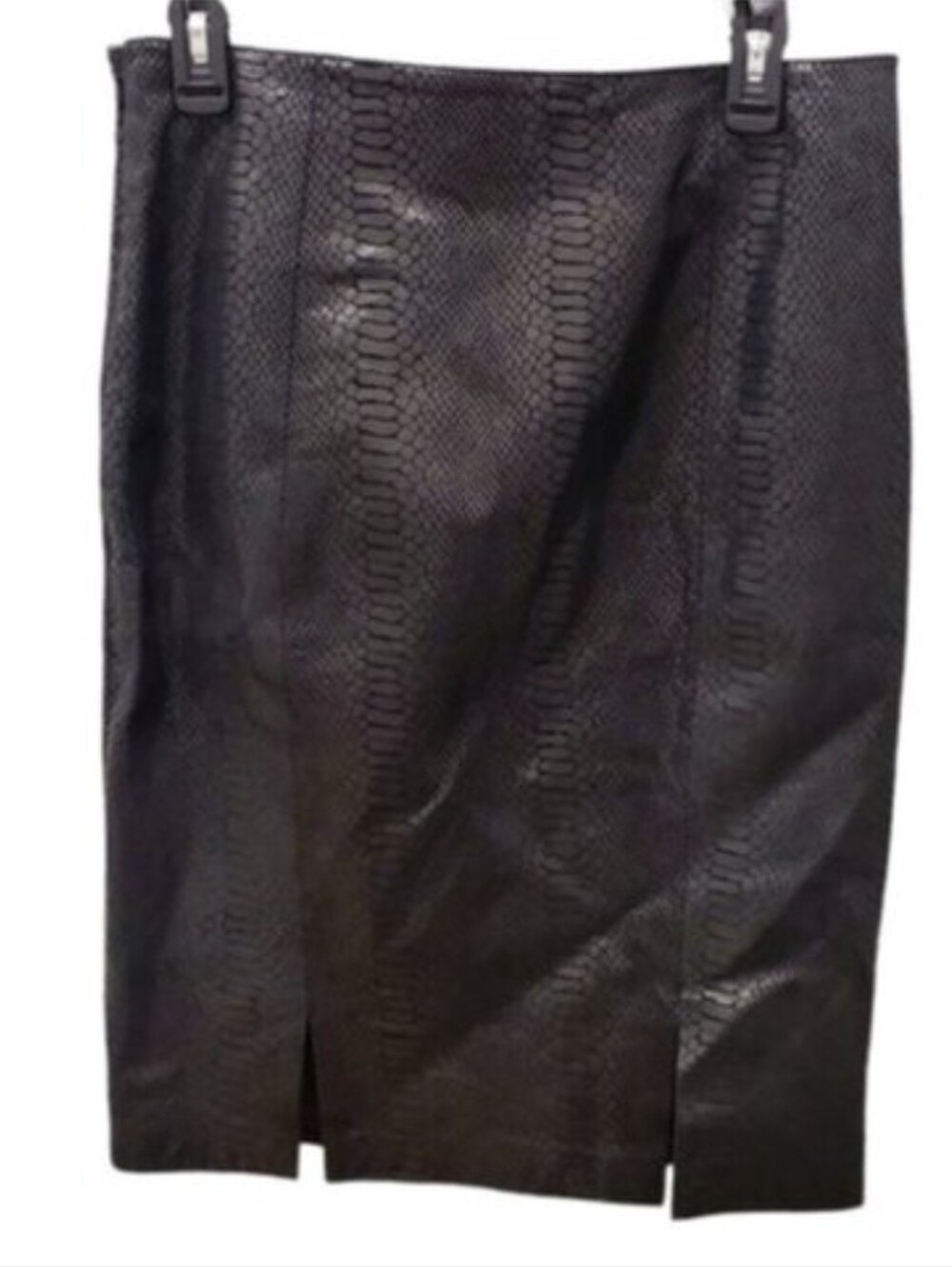 Leather Pencil Skirt Snake Print by Virtue Vintage 8